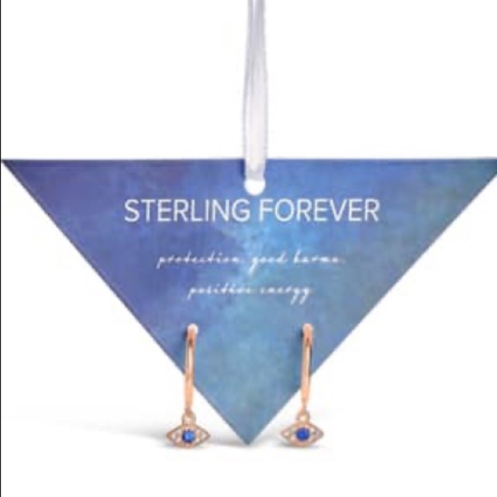 Sterling 14K Vermeil Evil Eye Micro Hoop Earrings